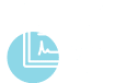 Icône bleue de documents empilés avec un graphique ondulé, représentant des dossiers médicaux ou l'analyse de données de santé.